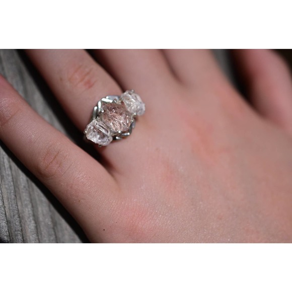 Alternative Engagement Ring Raw rustic Boho Promise Ring dainty unique s… - Picture 1 of 4